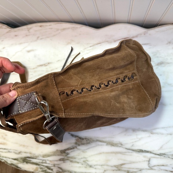 Vintage Rossi Firenze Italy Suede Leather Purse Slouchy Boho Italian Bag - Picture 5 of 7